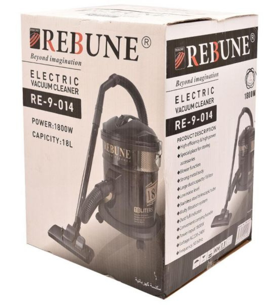 Vacuum Cleaner with 18L 1800W Storage Box RE-9-014 Black